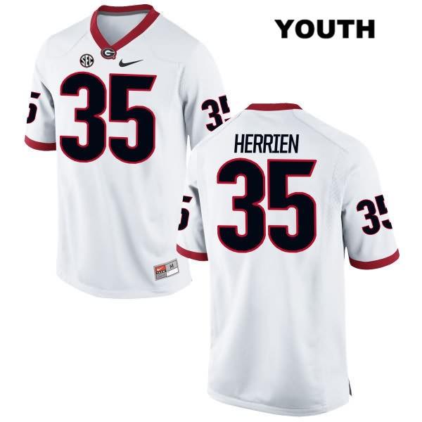 Georgia Bulldogs Youth Brian Herrien #35 NCAA Authentic White Nike Stitched College Football Jersey RFO2356JB